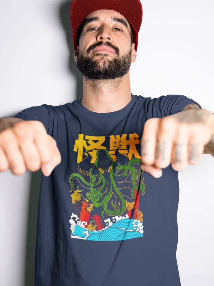 Cthulhu Kaiju T-Shirt (Unisex) | HP Lovecraft Shirt, Eldritch Monster Tee, Japanese Style Cthulhu, Lovecraftian Tshirt