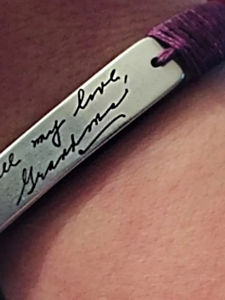 Signature Bracelet with Grandma's Handwriting | Actual Handwritten Jewelry from a Loved One | Sentimental Gift for Men Women Grandchildren