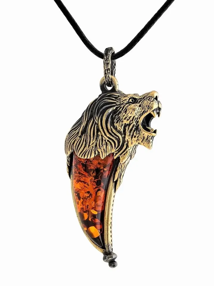Men's pendant Leo zodiac necklace lion jewelry pendant for men Animal necklace Amber jewelry Amulet pendant gift men