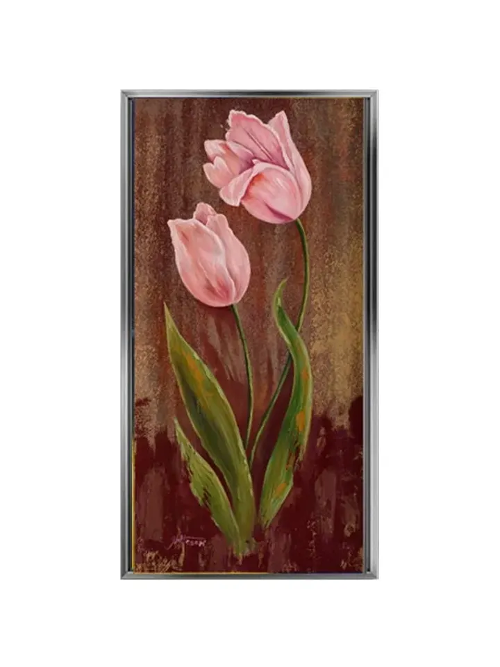 Pink Tulip picture Print on Canvas , Floating Frame Option, Modern Wall Art, Extra Large Canvas Wall Art