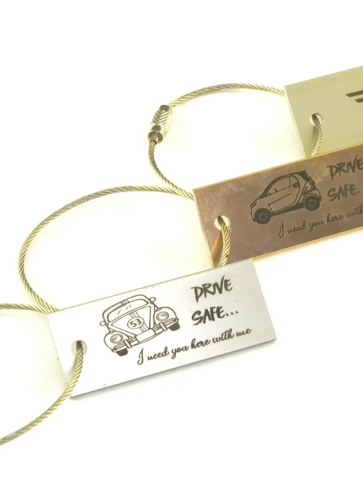 Drive Safe First Car Logo Keychain, New Driver Gift, Key Ring Personalized for Son or Daughter, Auto Logo Mini Cooper Smart VW Audi Dodge