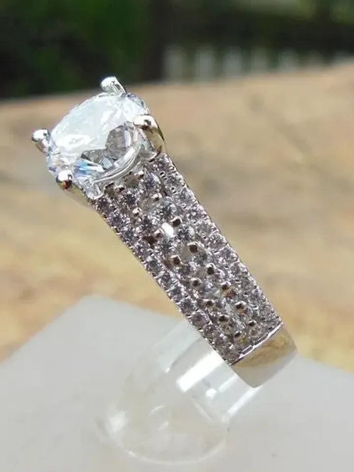 Item155-Solid 14k White Gold Round 7MM Semi Mount Ring / Diamond Ring / Engagement Ring