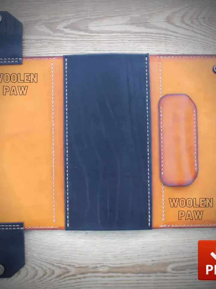 Leather Book cover - PDF pattern + two size. B3