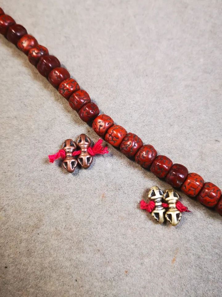 Gandhanra Handmade Tibetan Amulet Pendant,Mini Vajra and Dorje Bell, Mala Marker Bead Accessories