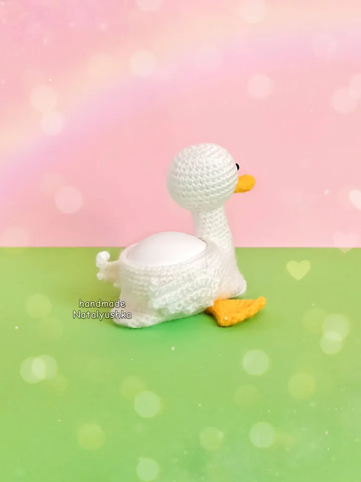 Decorated egg, Crochet egg basket, Easter Duck - egg stand, Easter egg holder, Easter table decor, Gift for Easter.