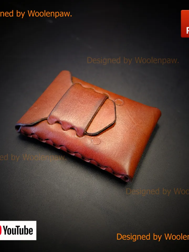 leather pattern - stitchless mini wallet. no stitch wallet. NS2