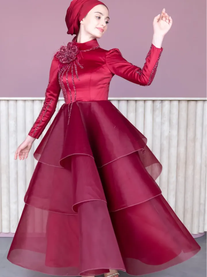 AHUNARE HIJAB - Wedding Dress, Muslim Evening Gown, Nikah, Islamic Wedding, Engagement, Bridesmaid,