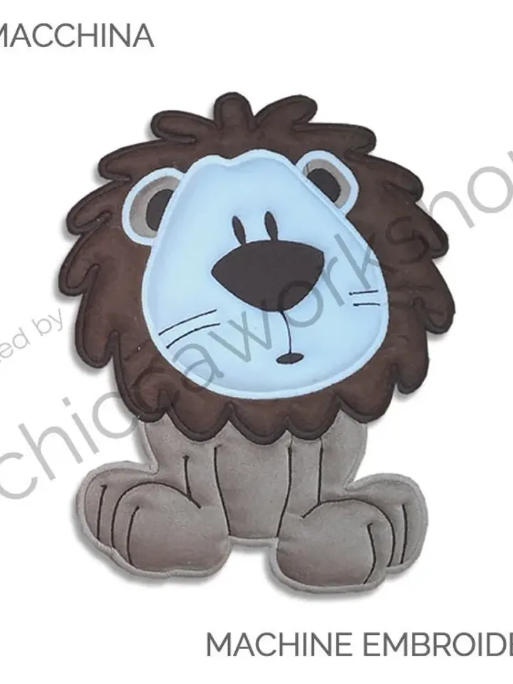 Leone Applique Imbottito - Ricamo a macchina con tutorial