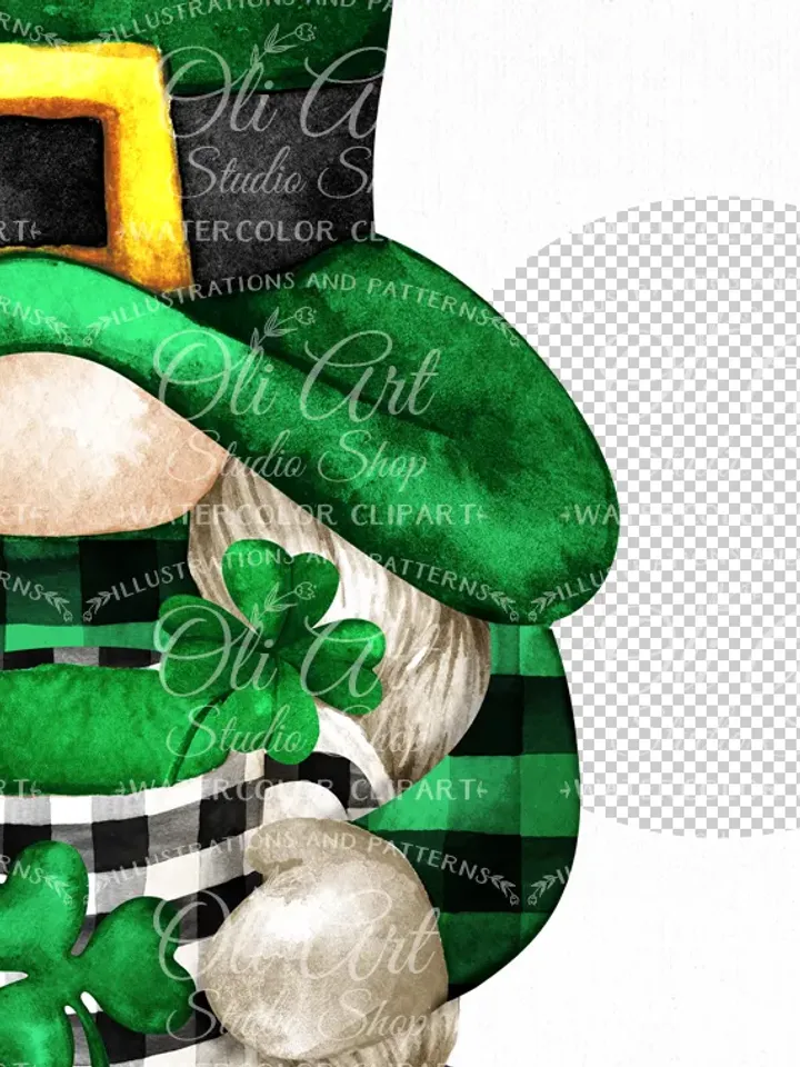 St. Patricks Day Gnome Clip Art. Profession clip art, Hand Drawn graphics. Digital Download. OliArtStudioShop