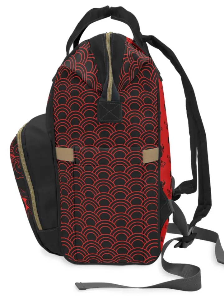 Chinese Dragon TTRPG Backpack | Tabletop Roleplaying Game Bag, LARP Backpack, Wargaming Organizer, DnD Bag of Holding, Flat Bottom Bag