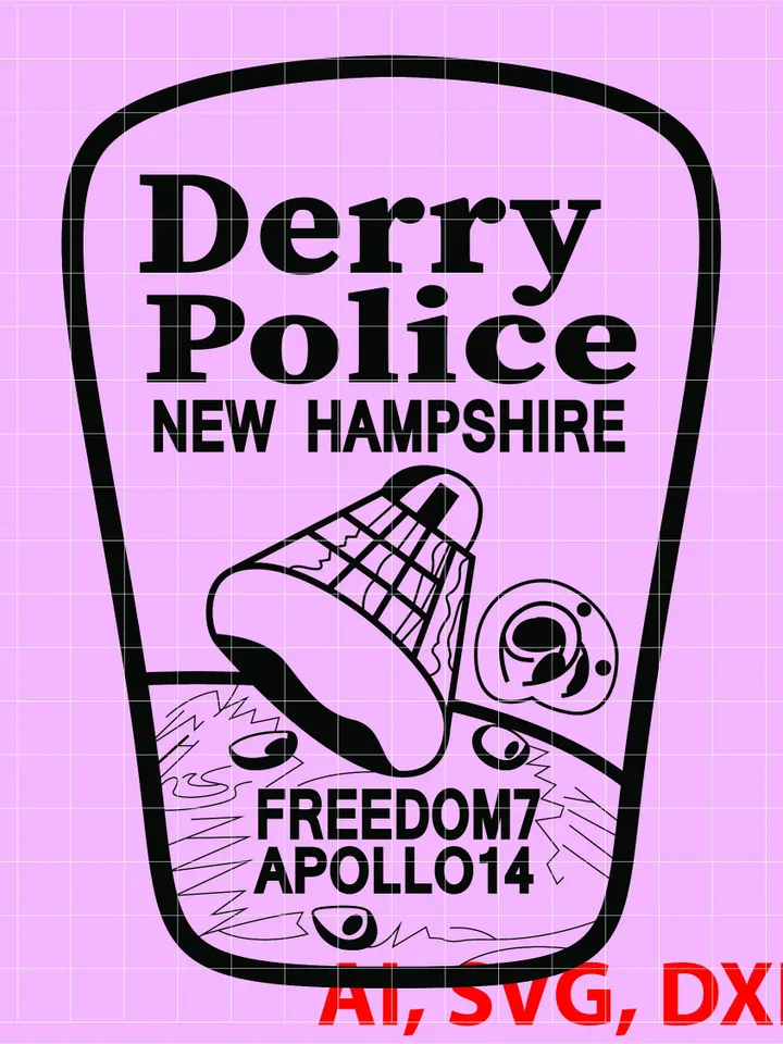 New Hampshire Derry Police Badge, Logo, Seal, Custom, Ai, Vector, SVG, DXF, PNG,