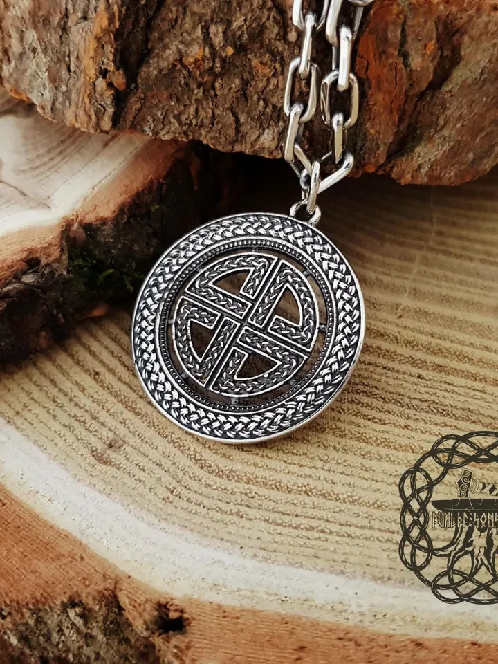 VIking Sheild Knot Pendant, Sterling Silver VIking Necklace, VIking Jewelry