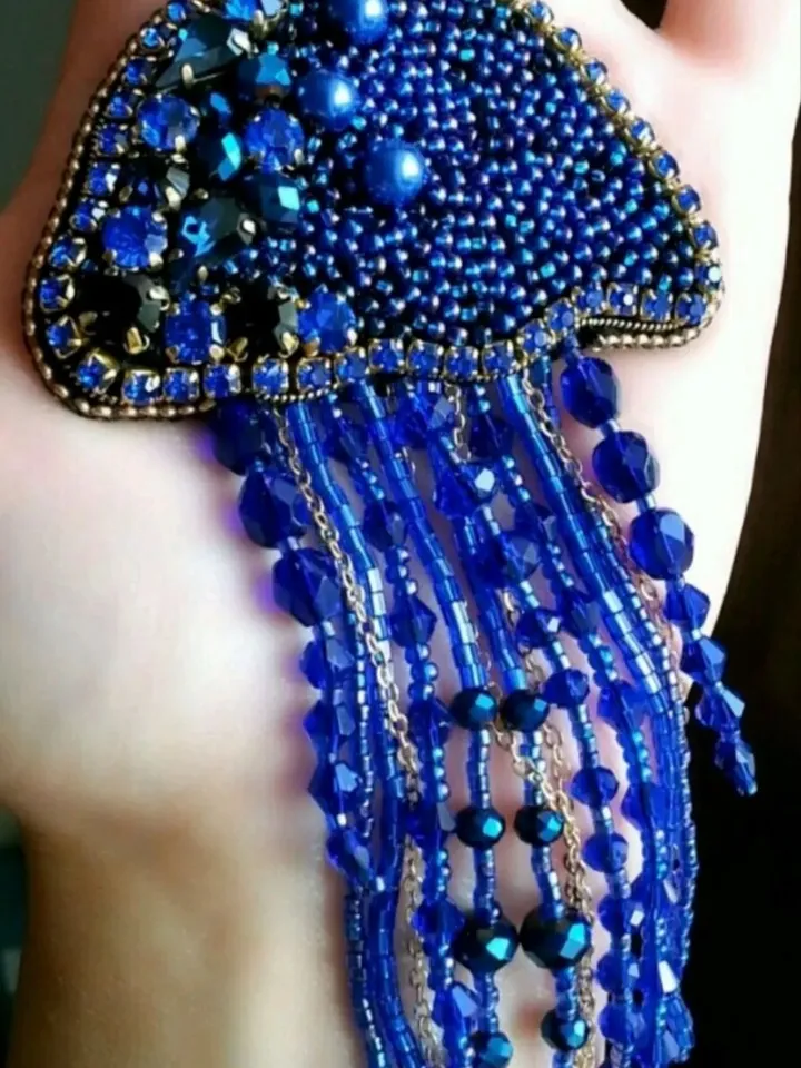 Medusa brooch, jellyfish brooch, brooch pin, blue brooch, mothers day gift, gift for friend, handmade gifts, brooch