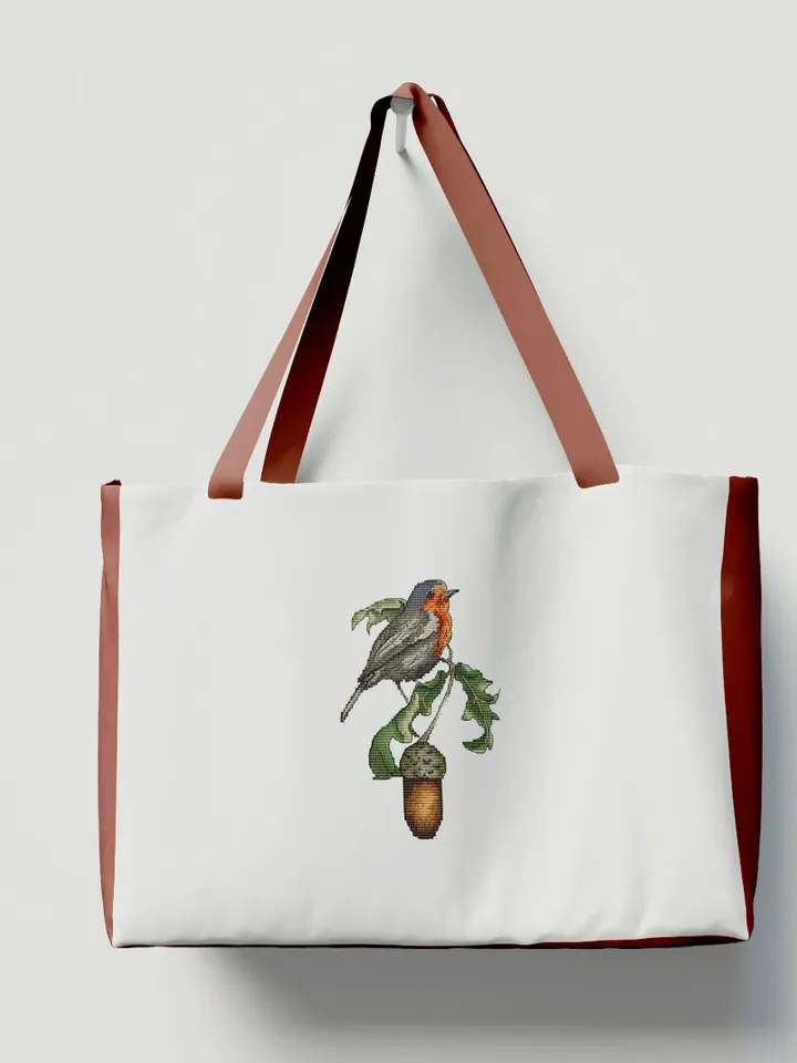 Robin Cross Stitch Pattern PDF, Bird Cross Stitch, Modern Cross Stitch, Cute Birds Embroidery, PDF Beginner Pattern