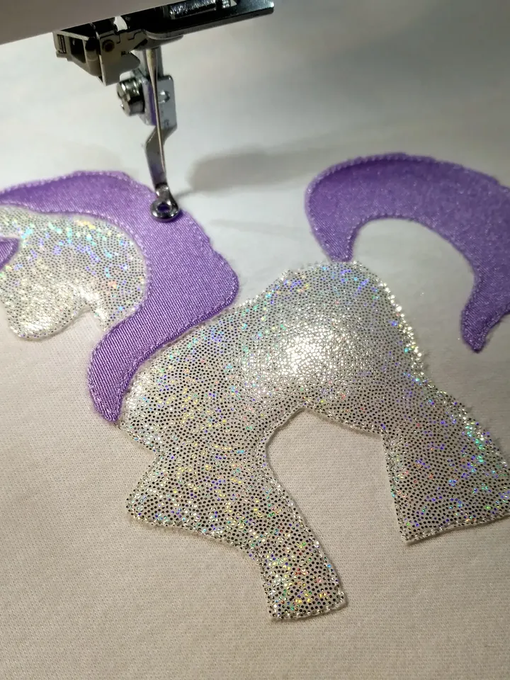 Unicorn girl rainbow shirt Design Applique for Machine Embroidery