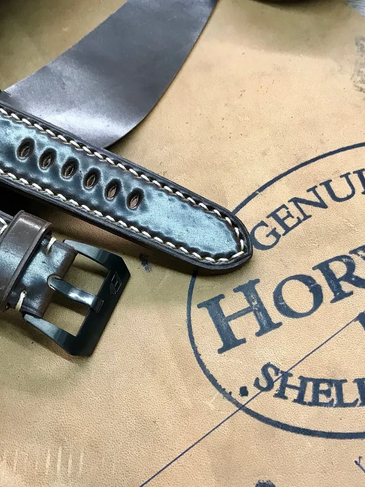 Apple Watch Band, Apple Watch Strap, Horween Shell Cordovan, DK Cognac, leather watch band, Apple Watch 38mm, 42mm, Series 3, FREE SHIPPING