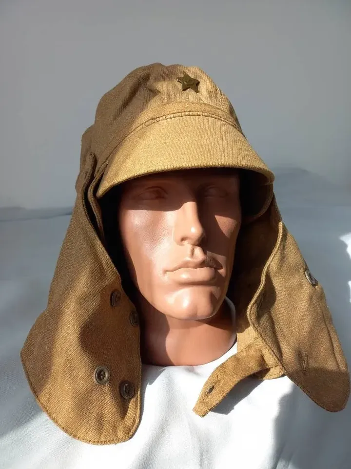 Soviet Military Cap with Protection. Field Soldier's Cap of the Armed Forces of the USSR