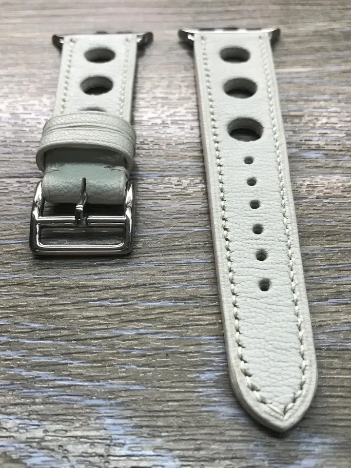 Apple Watch Band, Single Tour Rallye, Apple Watch 40mm, Leather Watch Band, Apple Watch 42mm 44mm, Apple Watch Strap, Cream White, iwatch