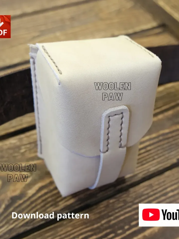 PDF template - army leather ammo pouch. BG8