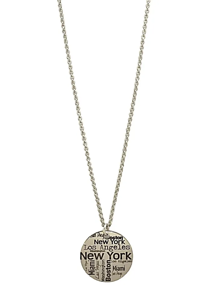 Personalized Traveler Necklace, Wanderlust Travel Gift, Visited USA Personalized Gifts, Adventure Gift for Traveler Visited Cities Crossword