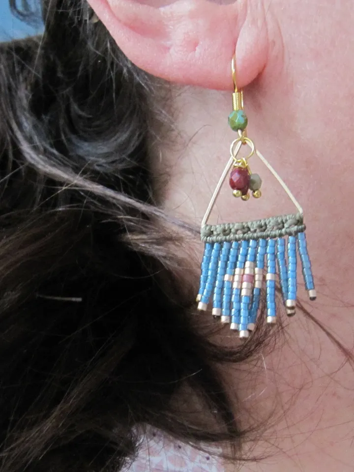 Miyuki macrame earrings, miyuki jewelry, Hippie earrings, macrame jewelry, miyuki jewelry, women earrings, gift for women, Christmas gift