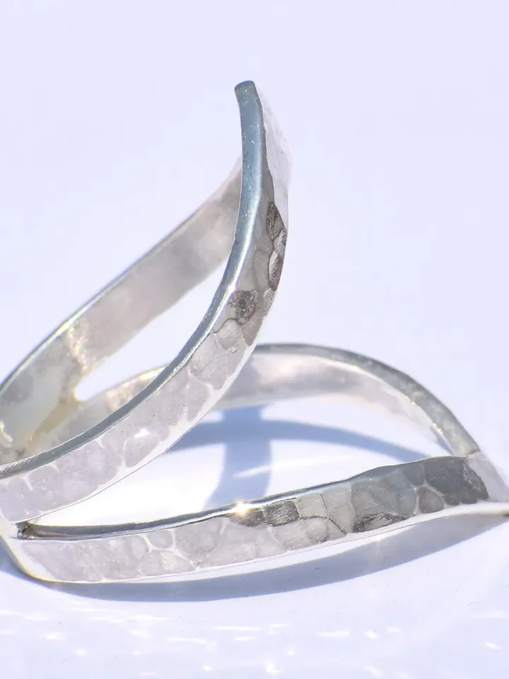 Chevron Ring, Handmade Ring, 925 Silver Ring, Band Ring, Hollow Ring, 925 Silver Ring, Chunky Ring, Unisex Ring, Hammered Ring, Gift For Her
