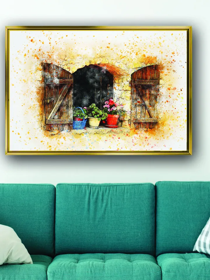 Authentic window Print on Canvas , Floating Frame Option, Modern Wall Art, Extra Large Canvas Wall Art
