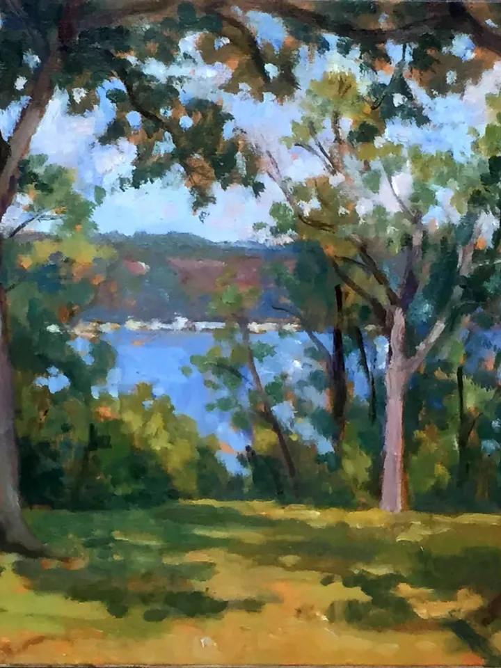 Original New York Landscape Painting -Abby's Lawn/ Ft Tryon Park/NYC - 11x14 Oil on Canvas, Plein Air Impressionist Signed Original Fine Art