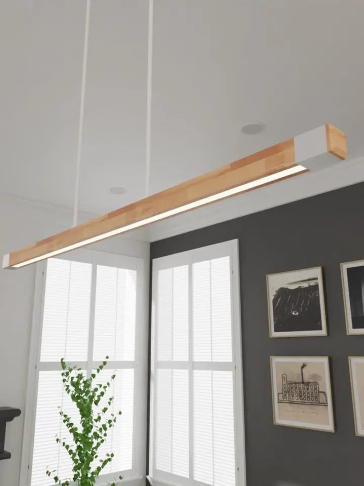 Wooden LED pendant light, wood chandelier
