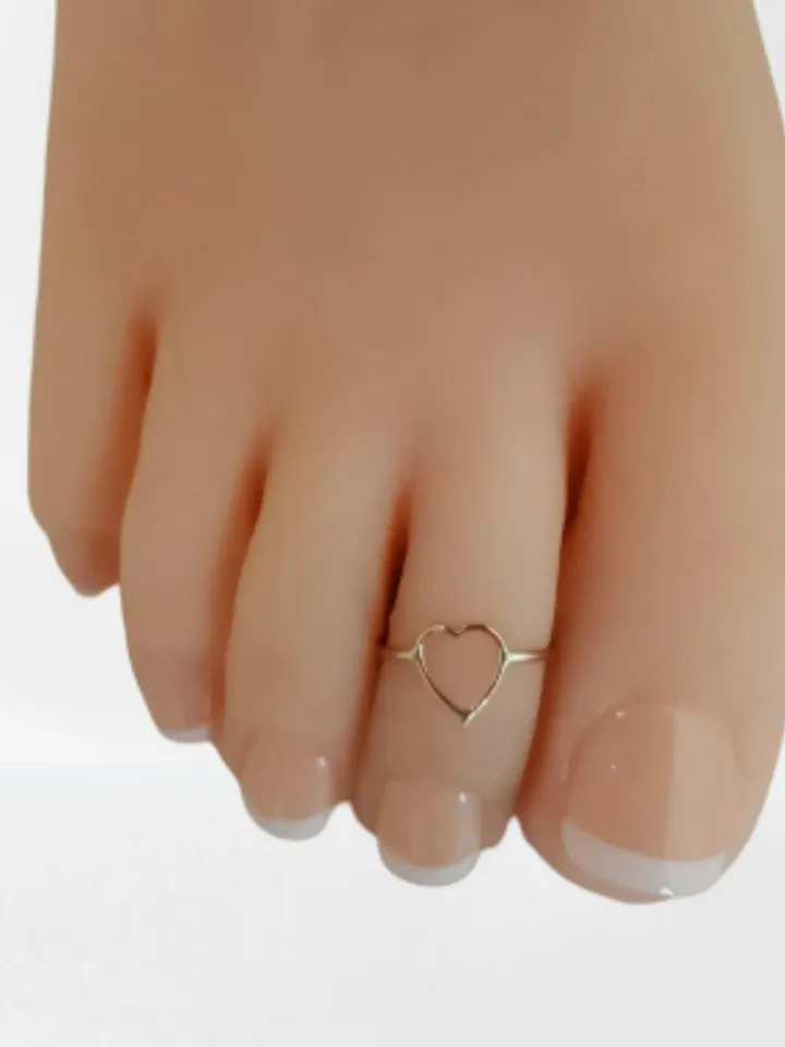 Gold Heart Toe Ring · 14k Gold Filled Heart Toe Ring · Heart ring · Gold Toe Rings · Adjustable Heart Toe Ring · Fitted Toe Ring · Midi Ring