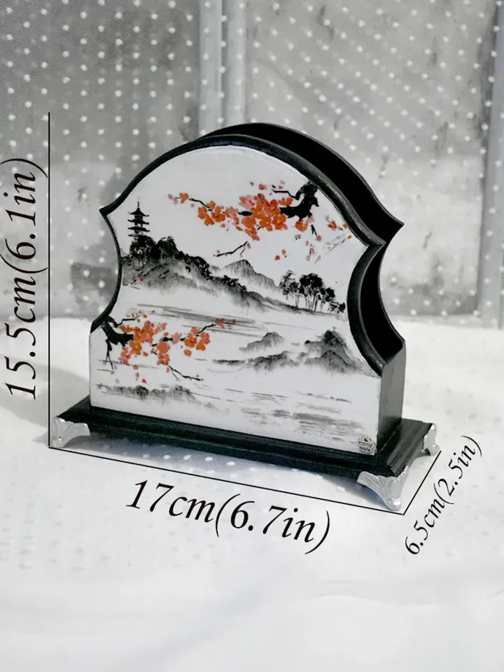 Square Napkin stand, Napkin holder for table setting with the image of Japan