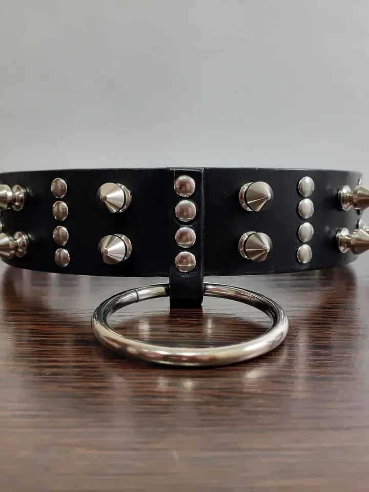 Luxury Gothic Spiked Choker - Quality Leather, 1.2" Wide