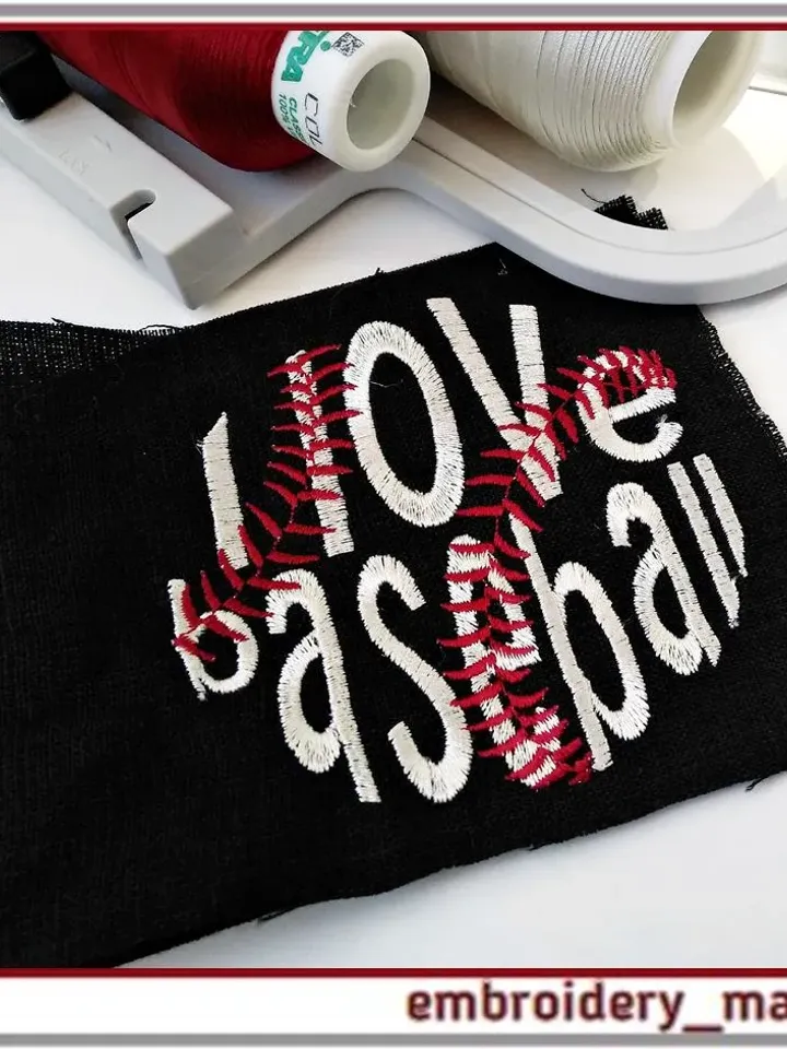 I love baseball. Digital Machine Embroidery Design
