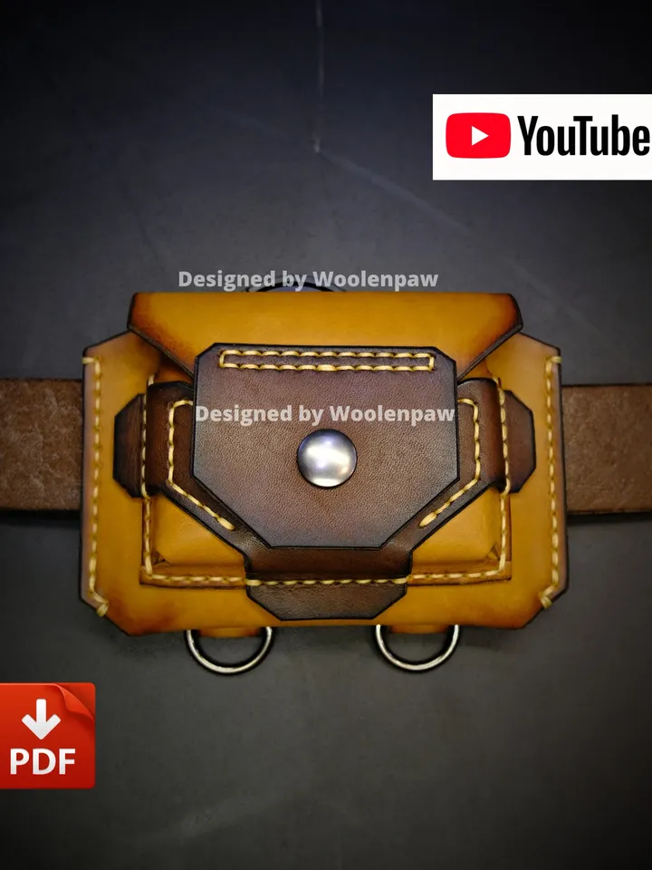 Leather pattern - Belt Wallet - Cosmo. PDF/SVG