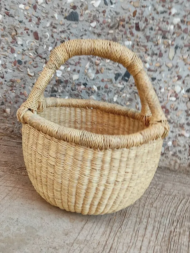 Baby Boy and Girl Gift Basket, African Bolga Market Basket, Fruit Harvest Basket, Straw Bag