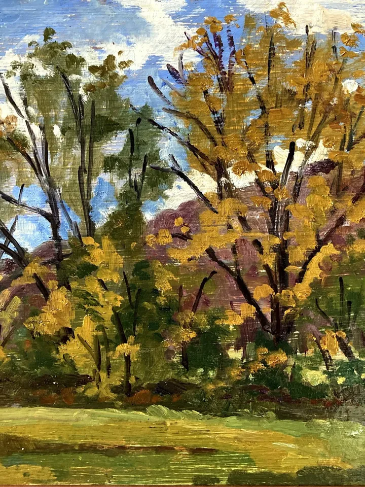 Autumn Landscape Painting- Fall Color/Berkshires- 10x14 Oil on Panel, American Plein Air Impressionist Fine Art, Signed Original