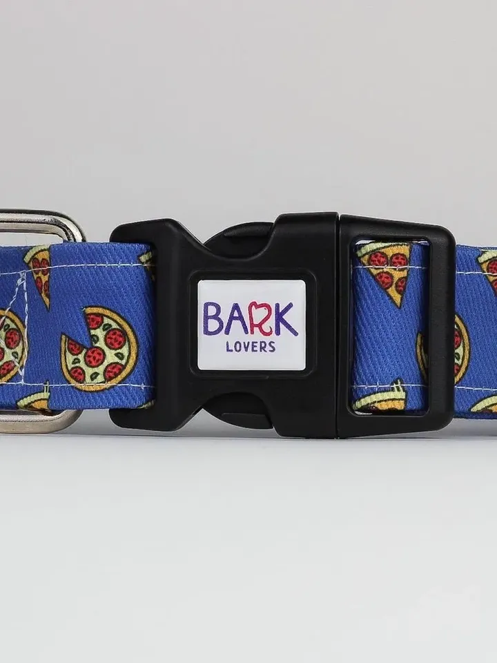 Pizza Dog Collar, Junk Food, XL Thick Collar, 1.5" Width
