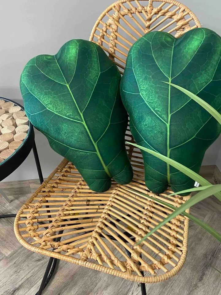 Fiddle Leaf Fig pillow / Ficus Lyrata pillow / ficus cushion / ficus lyrata cushion / plant pillow/ leaf shaped pillow / plant cushion