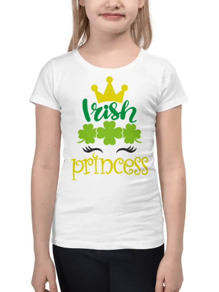 St Patricks Day Irish Princess Lucky Green shamrock Irish Clover digital design Cricut svg dxf eps png ipg pdf cut file
