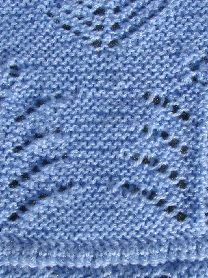 Blue Babies Shawl, Flower Design, Hand Knit, 3ply,  50" square