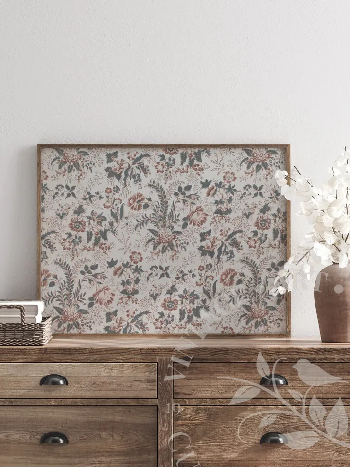 William Morris Textile Art Nouveau Vintage Print, Floral Ornament PRINTABLE Fabric Wall Art, Digital Download Home Decor | #13