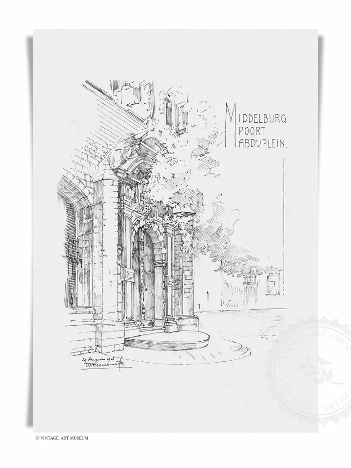 Vintage Architecture Sketch Art, Gallery Wall Set Of 6, Antique Cityscape Drawing, Printable Downloadable | S6-4