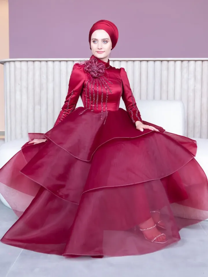 AHUNARE HIJAB - Wedding Dress, Muslim Evening Gown, Nikah, Islamic Wedding, Engagement, Bridesmaid,