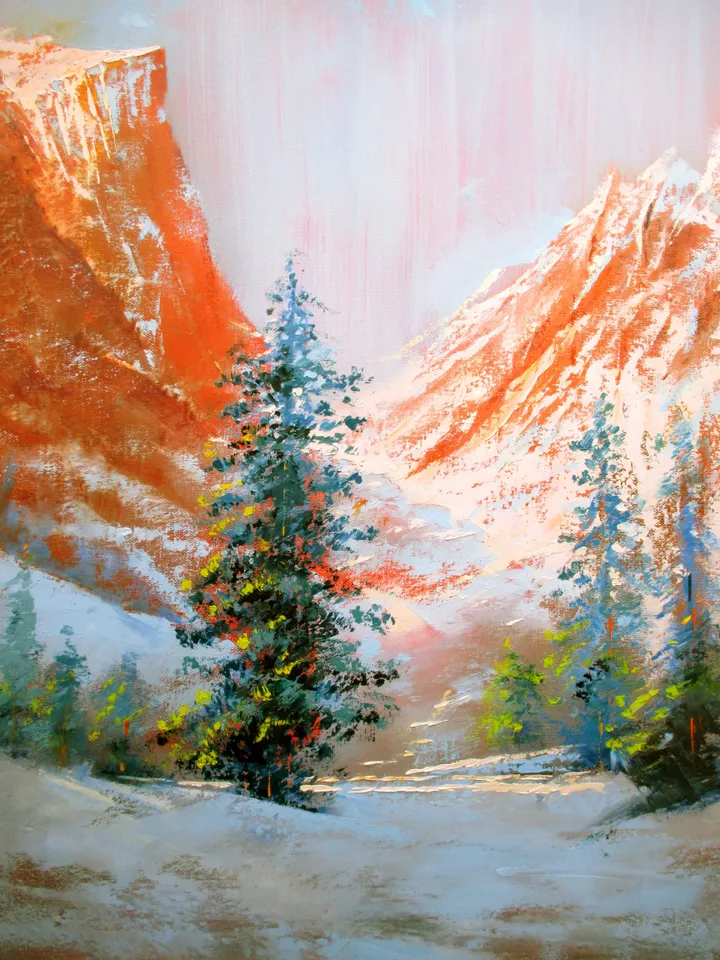 Rocky Mountains Painting ORIGINAL OIL PAINTING on Canvas, Landscape Painting Original Impressionist Art by "Walperion"