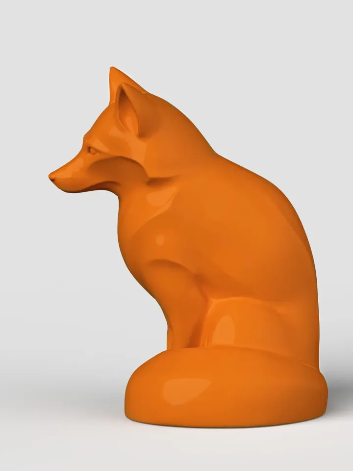 3D Model STL CNC Router file 3dprintable Fox Statuette