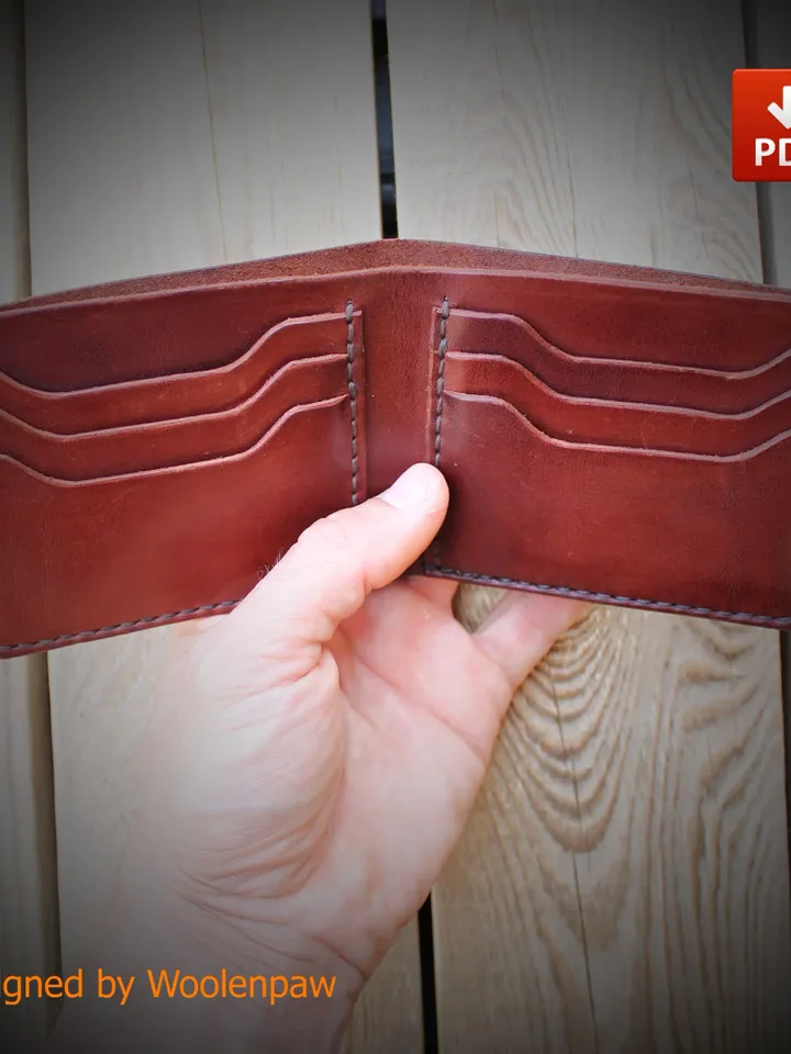 leather pattern - bifold wallet with 5 mm and 4 mm pitch. BF3