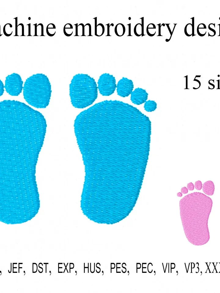 Baby Feet embroidery design Footprints Footsteps Emb files for birth announcement Machine embroidery designs Instant Download Digital design