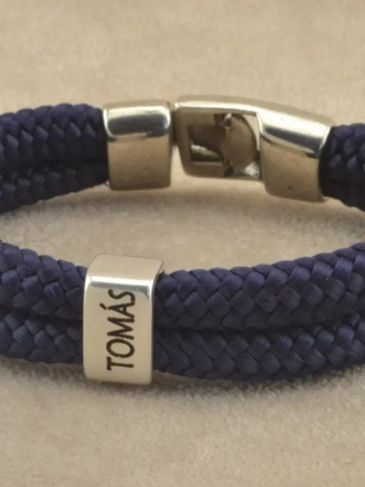 Paracord Bracelet, Personalized Engraved Bracelet for Men, Bracelet for Men & Women, Nautical Silver Engraved Bracelets, Gifts for Him/Her