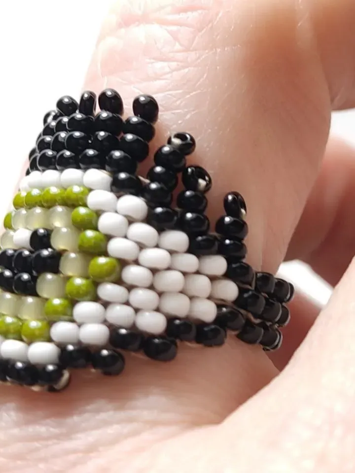 Ring Eye amulet evil eye braided beaded ring green eye