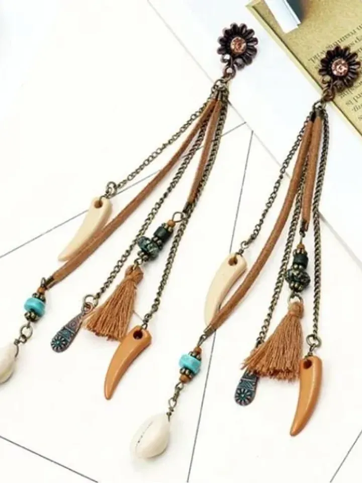 Western Boho Earrings, Cowgirl Earrings, Boho Earrings, Rodeo Earrings, Western Earrings, Western Jewelry, Tribal Earrings, Fringe Earrings
